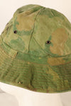 1960s-early 70s USMC privately procured Mitchell pattern camouflage shelterhalf boonie hat, used.