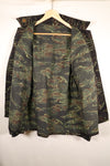1970s Thai Border Guard "Shadow Tiger" Locally Made Tiger-Striped Shirt, Used, Size B