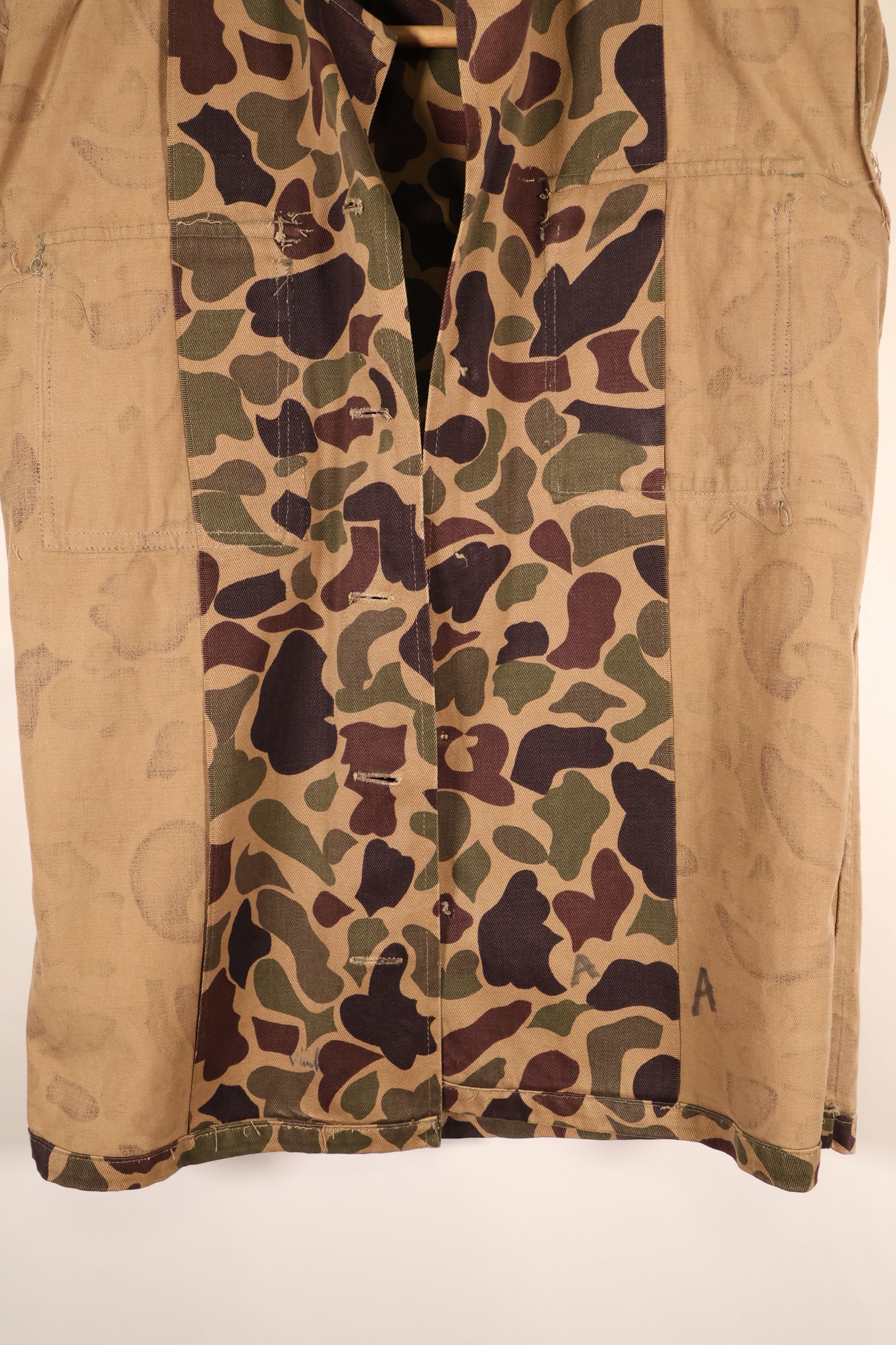 Early 1960s, Asian-style cut, CIDG, Beogam camouflage, locally made frogskin camouflage, used