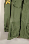 Circa 1967 | S-L | Green Beret | 3rd Model Jungle Fatigue Jacket | Faded | Used