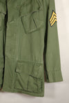 Circa 1967 | S-L | Green Beret | 3rd Model Jungle Fatigue Jacket | Faded | Used