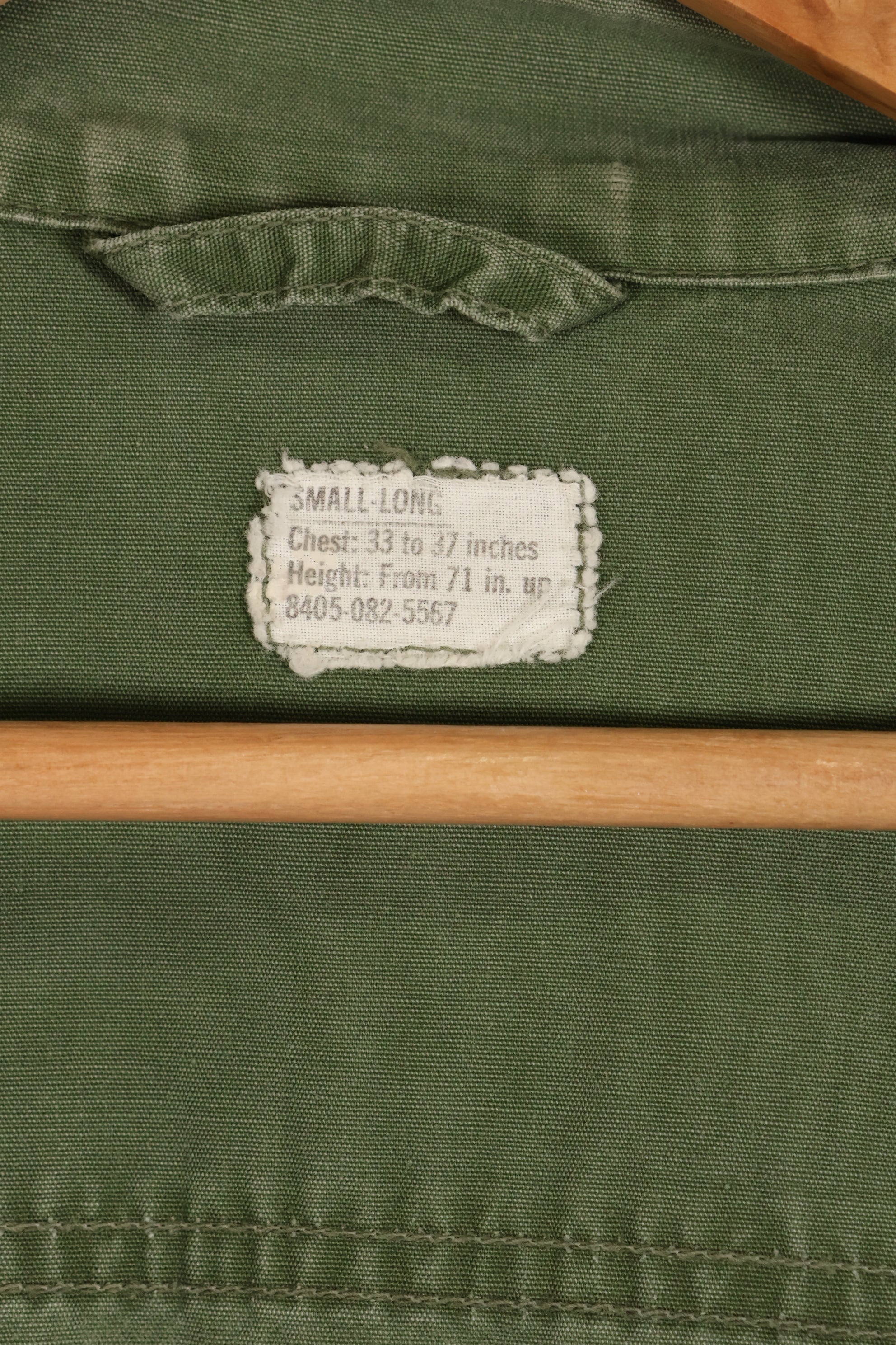 Circa 1967 | S-L | Green Beret | 3rd Model Jungle Fatigue Jacket | Faded | Used