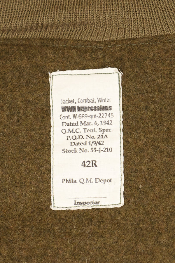 Replica 42R from the movie *Fury* – Surplus WWII 1st Model Tanker Jacket – Used