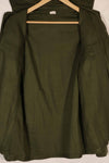 Real 1970 OG-107 utility shirt with Army Airborne insignia, used.