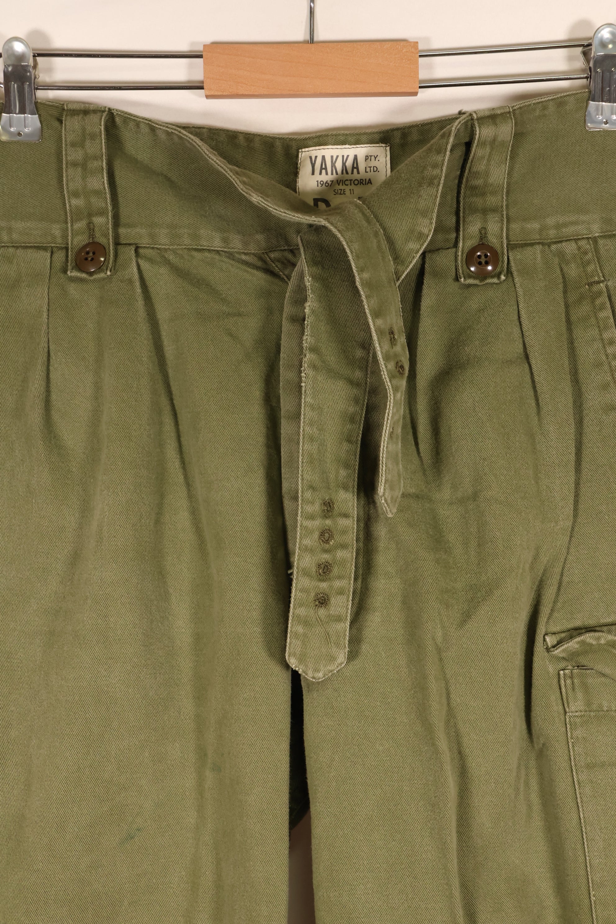 1967 Contract, Australian Army, OD Combat Pants, Slightly Faded, Used
