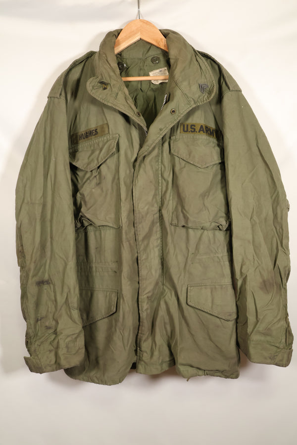 1970 Contract M-R M65 Field Jacket, 2nd Model, with insignia, some stains, no liner, used