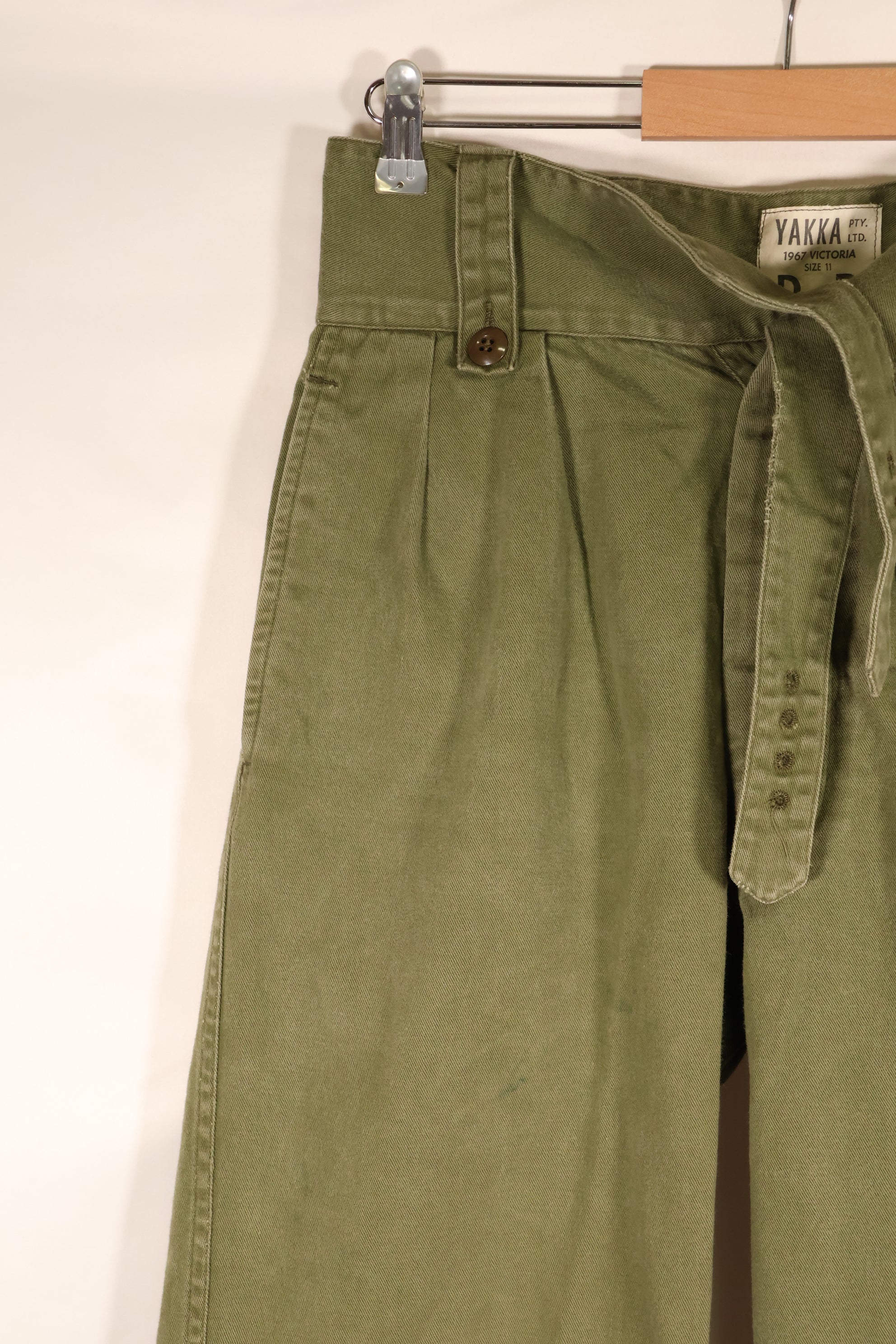 1967 Contract, Australian Army, OD Combat Pants, Slightly Faded, Used