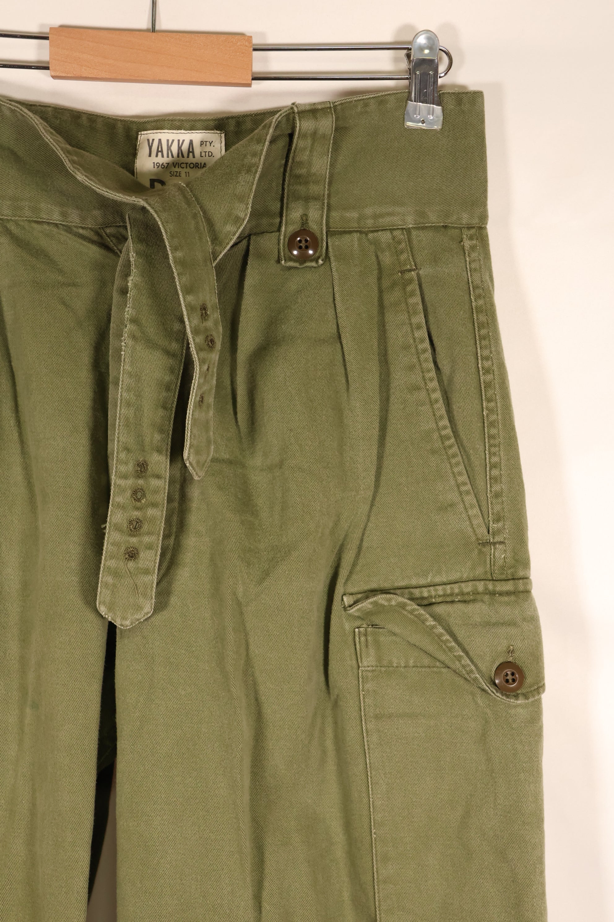 1967 Contract, Australian Army, OD Combat Pants, Slightly Faded, Used