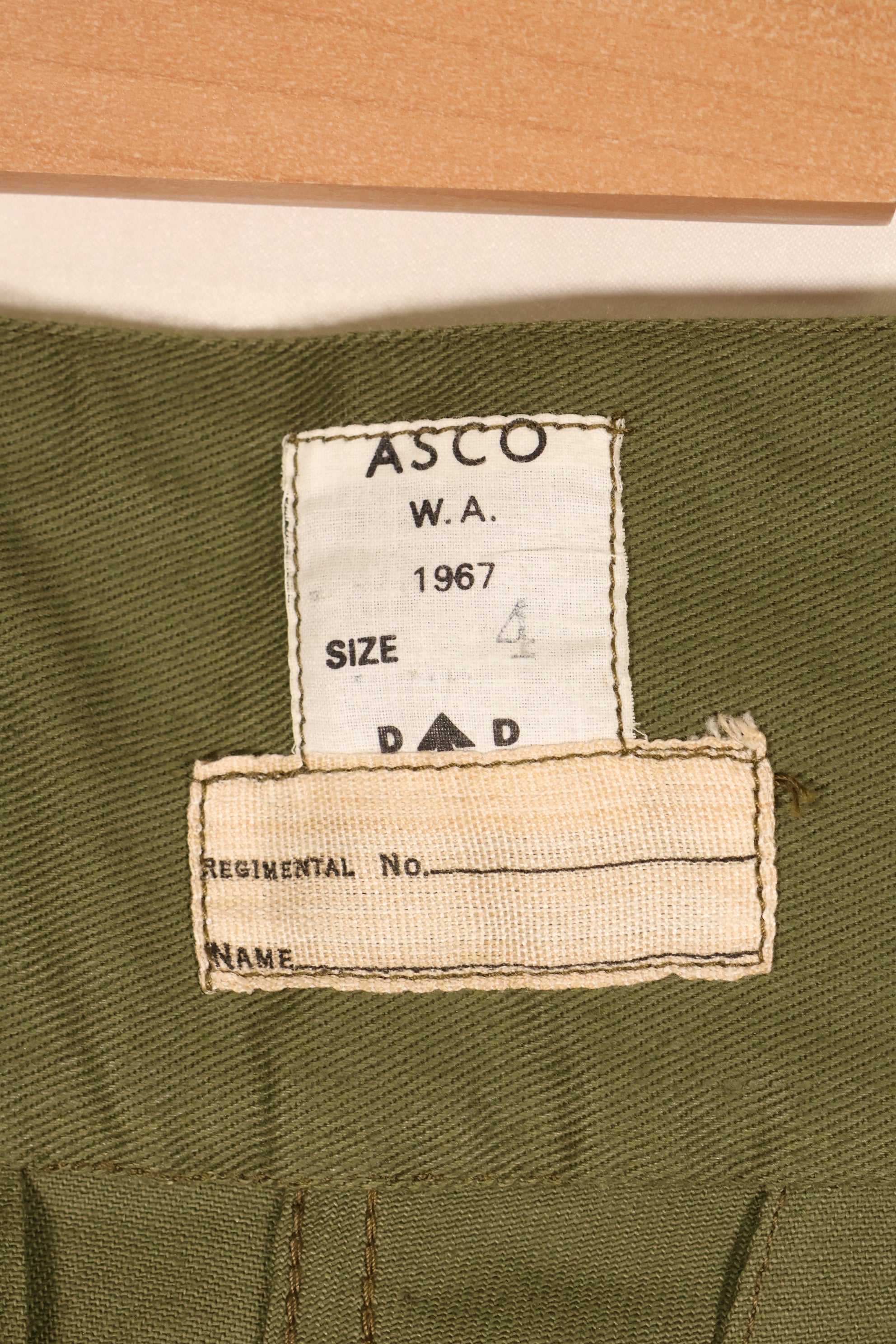 1967年ロット　オーストラリア軍　AATTVなど　ジャングルグリーン　コンバットパンツ　ほぼ未使用品　B