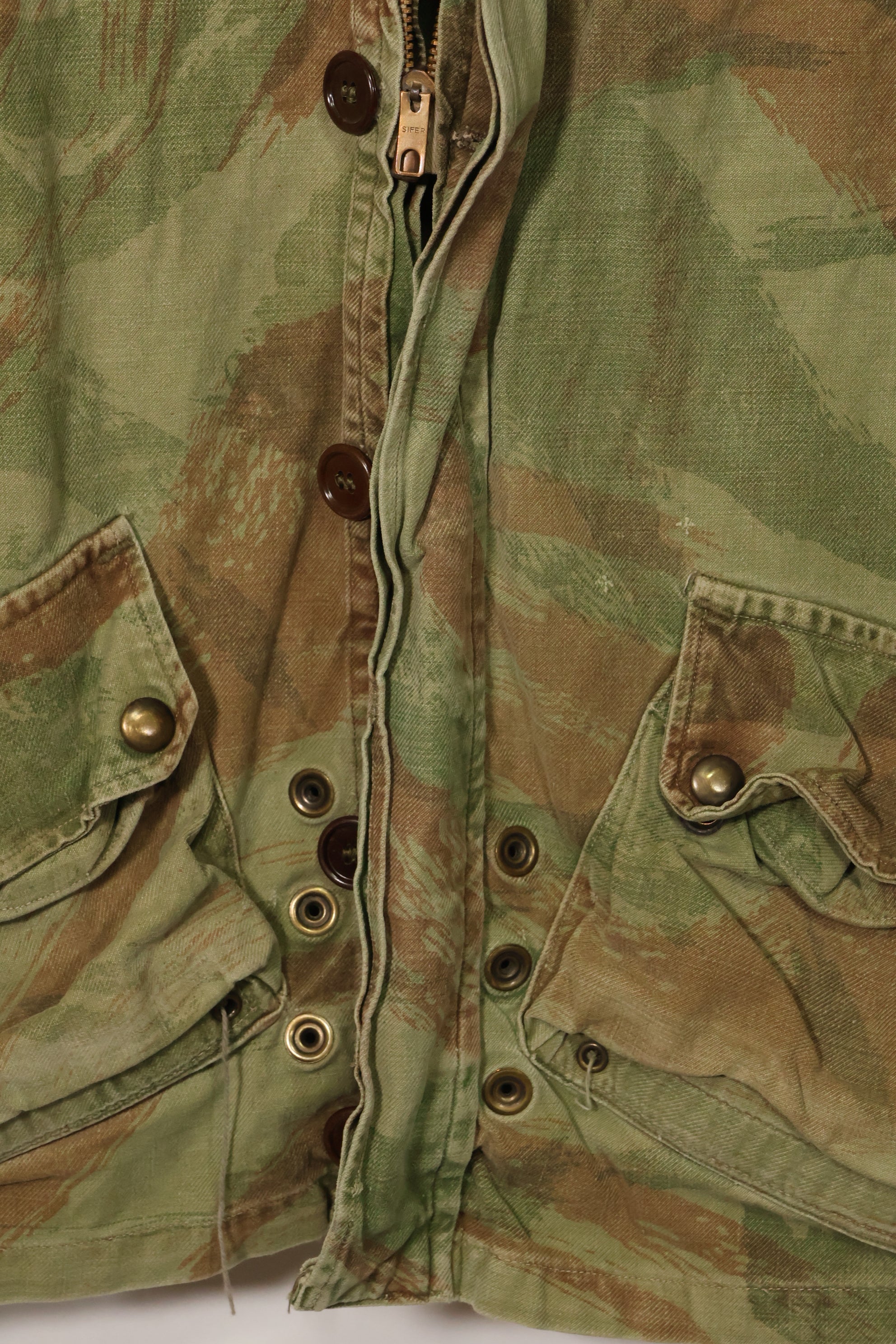 1950s French Army Lizard Camouflage TAP 47/54 Airborne Jacket Used