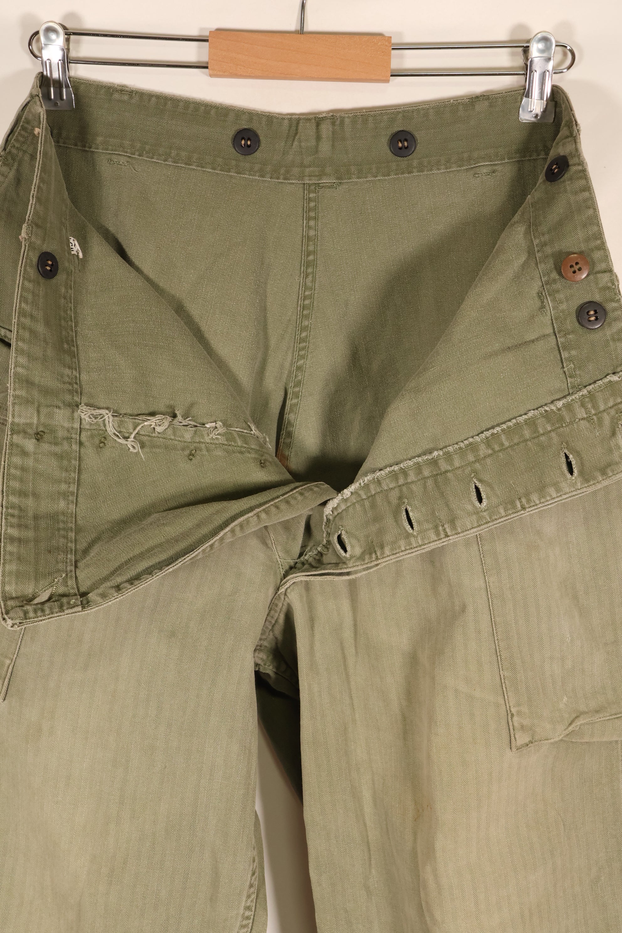 1940年代前半　アメリカ陸軍　HBT　ヘリンボーンツイル　パンツ　スペシャル　対ガス防護　中古品