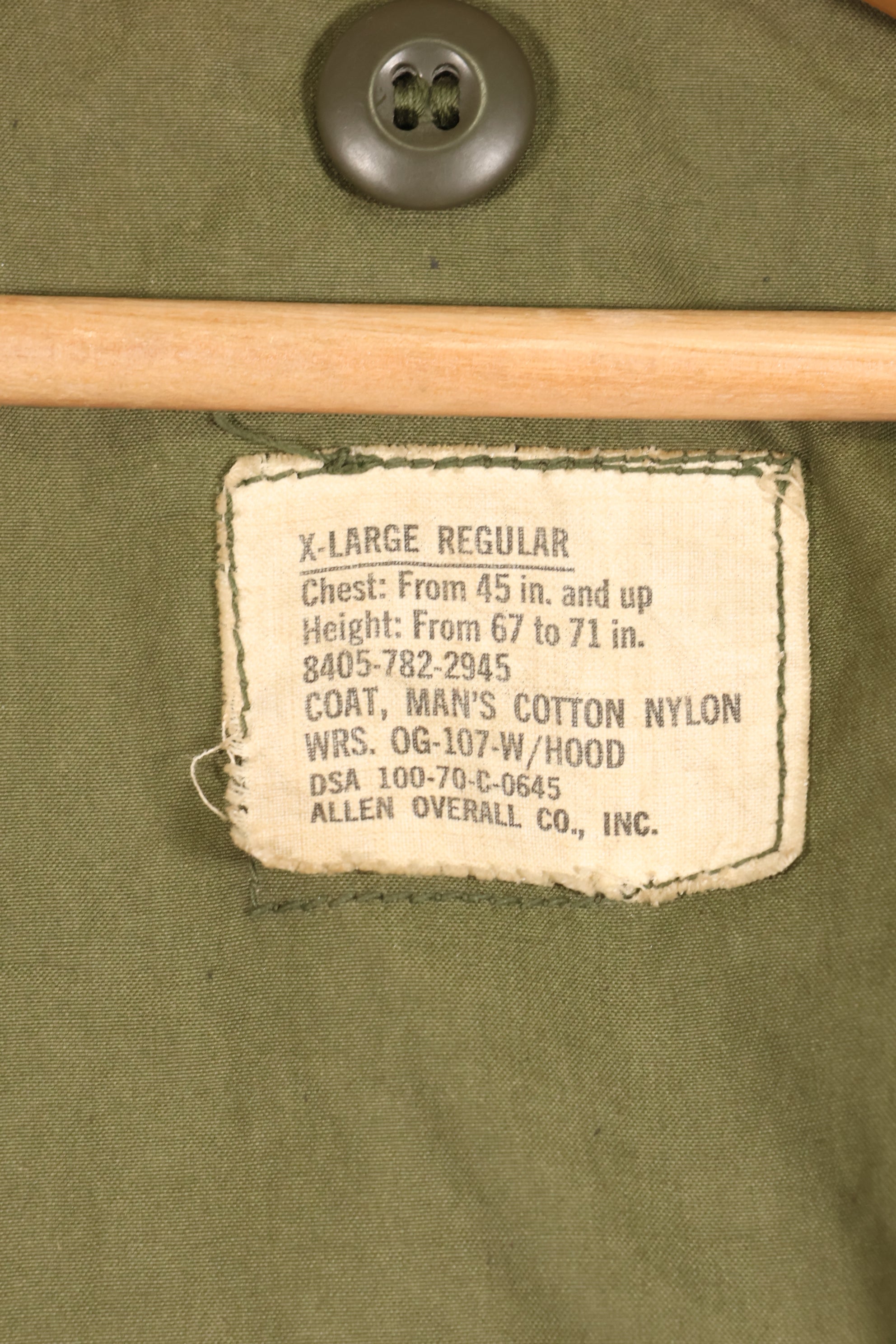 1970 Contract X-L-R 2nd Model U.S. Army M65 Field Jacket - Rare, Large Size - Used