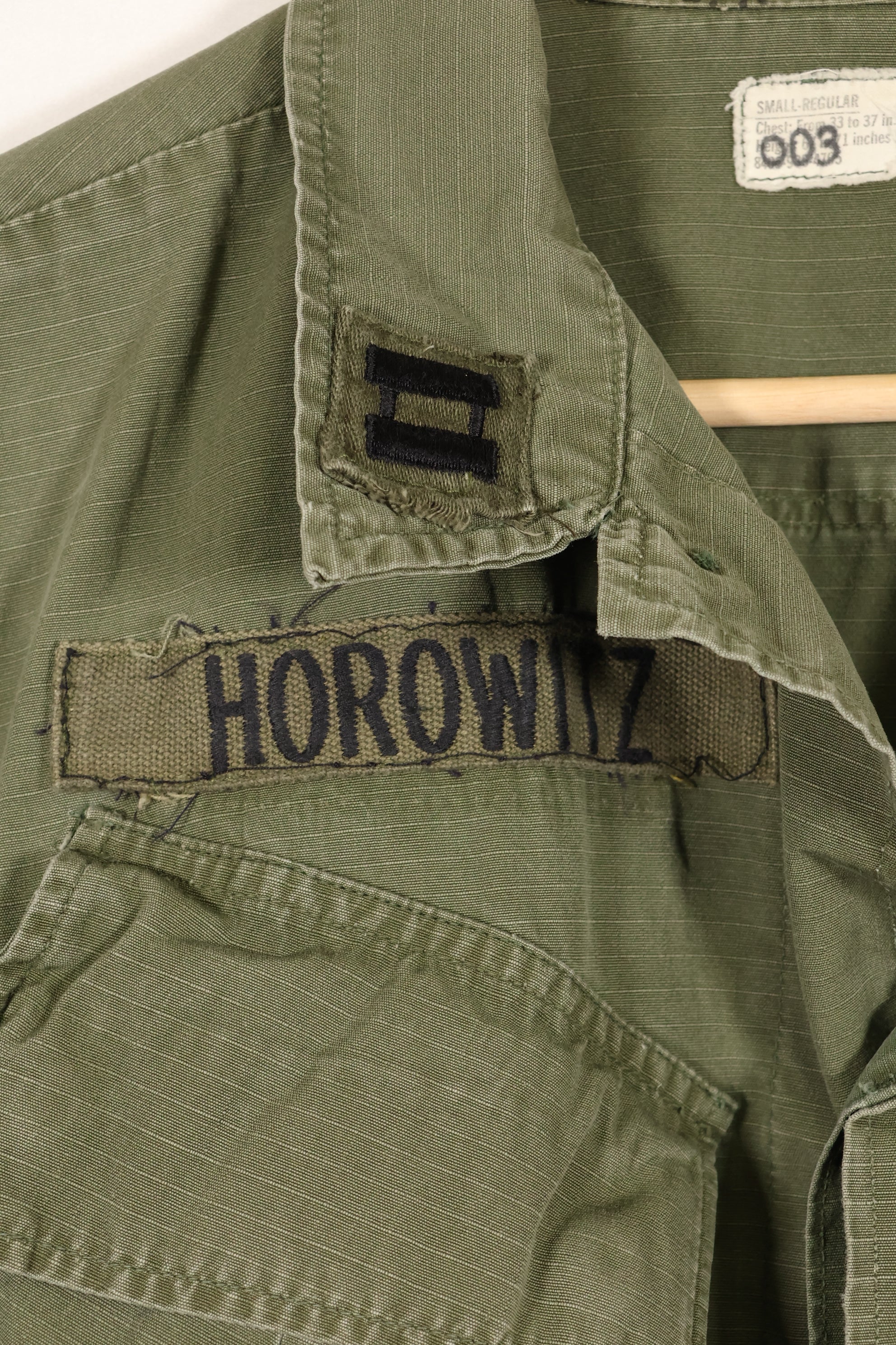 1970 Contract SMALL-REGULAR 4th Model Jungle Fatigue Jacket Used Film Company Release