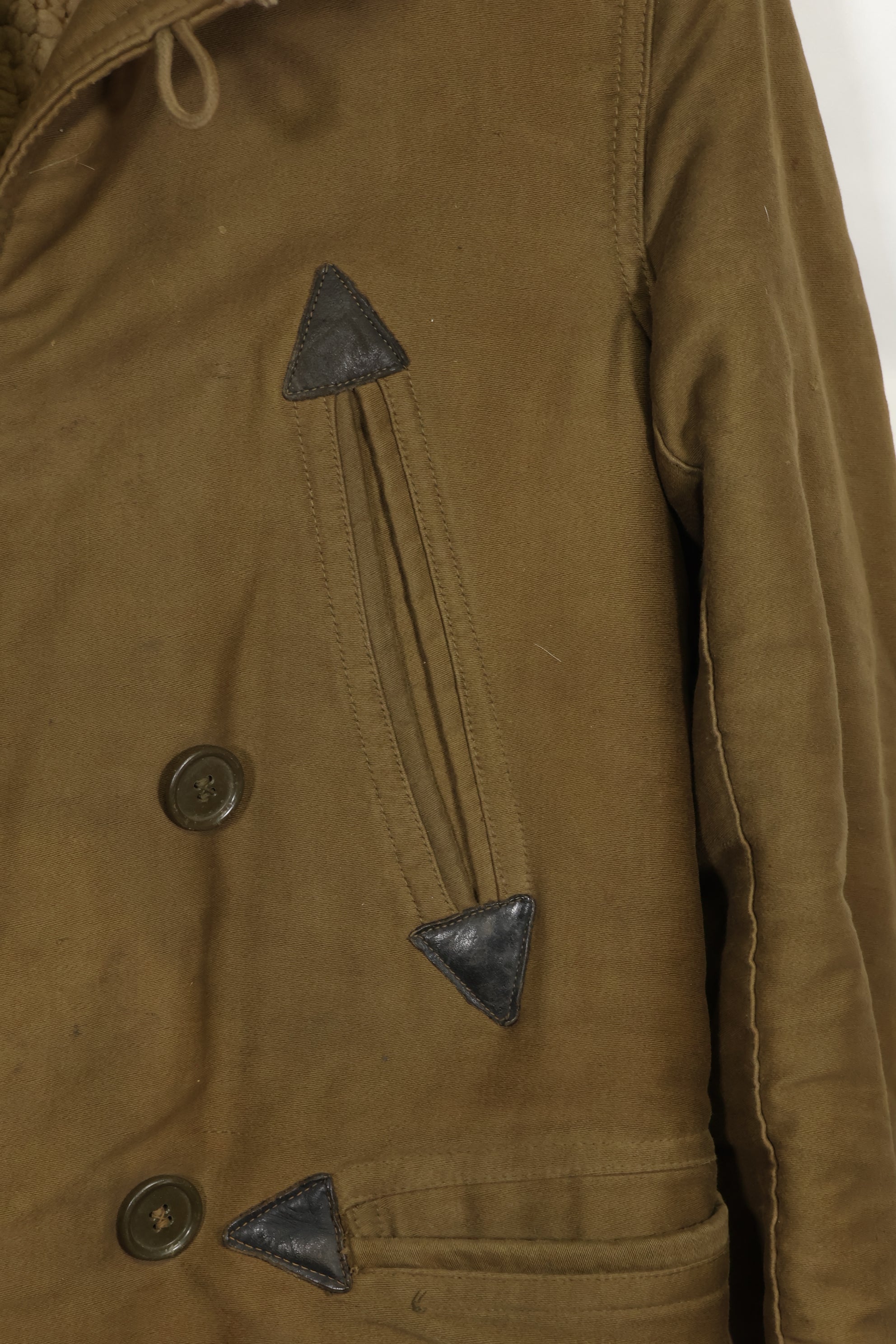 1930's-40's U.S. Army Mackinaw Coat, heavy coat, used, missing buttons.