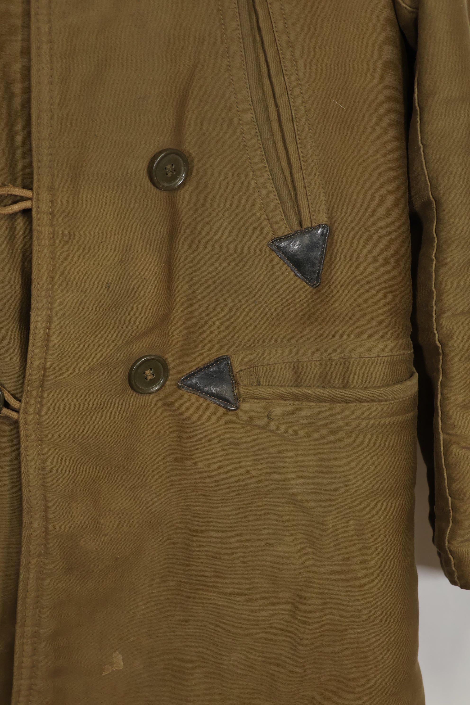 1930's-40's U.S. Army Mackinaw Coat, heavy coat, used, missing buttons.