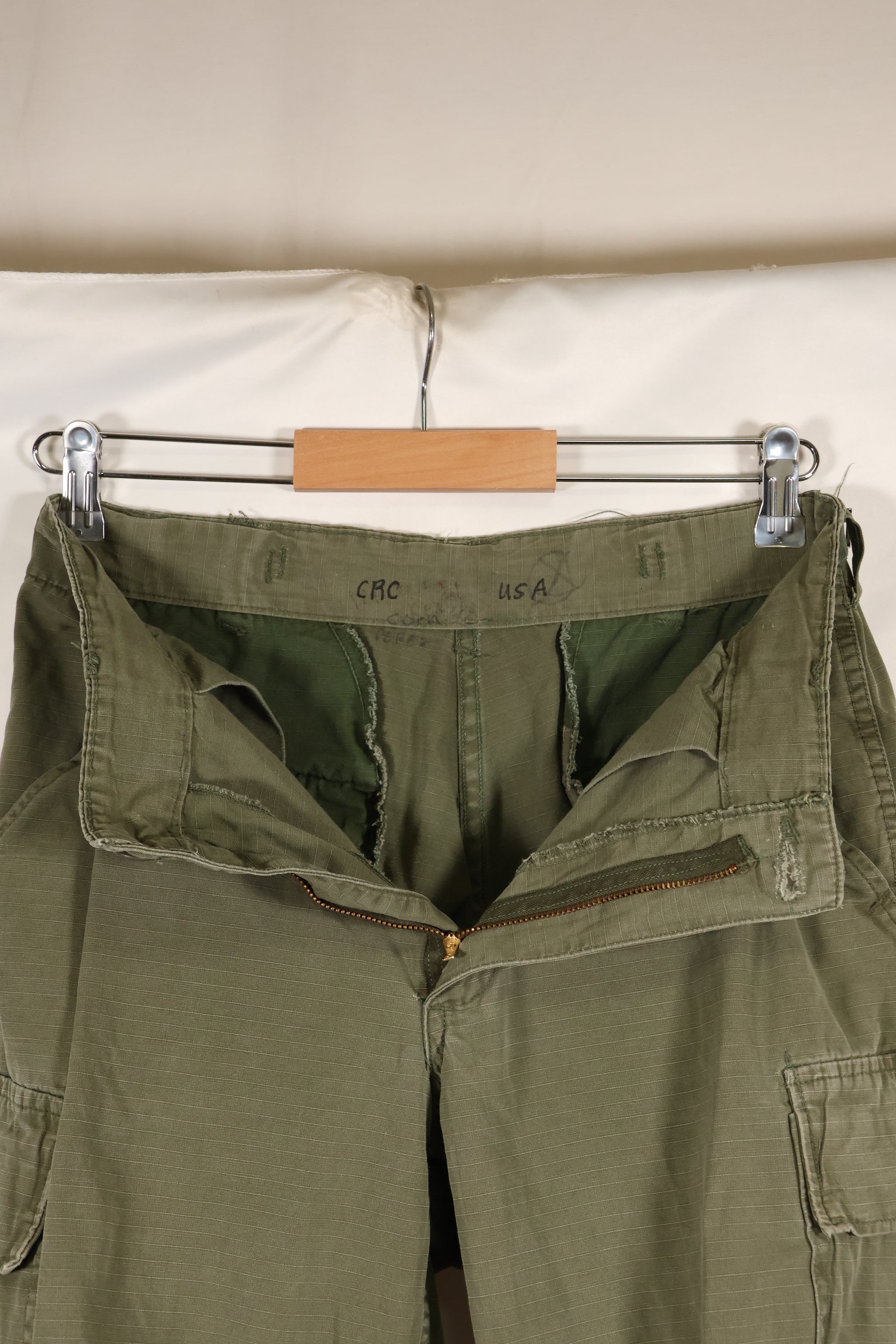 Circa 1969 Estimated size S-S 4th Model Jungle Fatigue pants, used, released by a movie company.