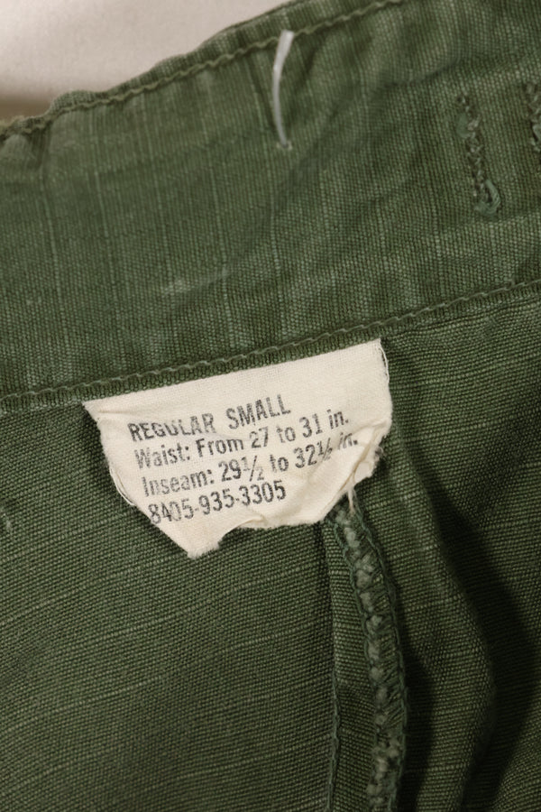 Circa 1969 S-R Size 4th Model Jungle Fatigue Pants, Used, Released by Film Company