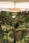 1969 Contract, S-R, Virtually Unused, ERDL Green Leaf Camo Fatigue Pants, Zipper Damaged