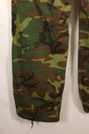 1969 Contract, S-R, Virtually Unused, ERDL Green Leaf Camo Fatigue Pants, Zipper Damaged