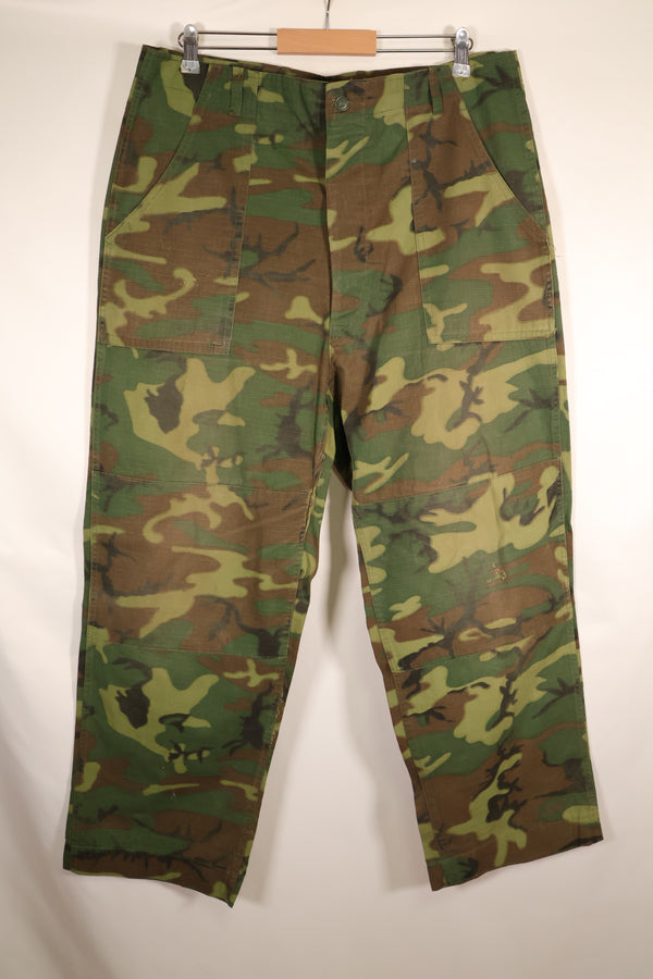 Late 1960s; Estimated size 36–38; ERDL Green Leaf Camo; OG-107 pant cut; utility pants; used