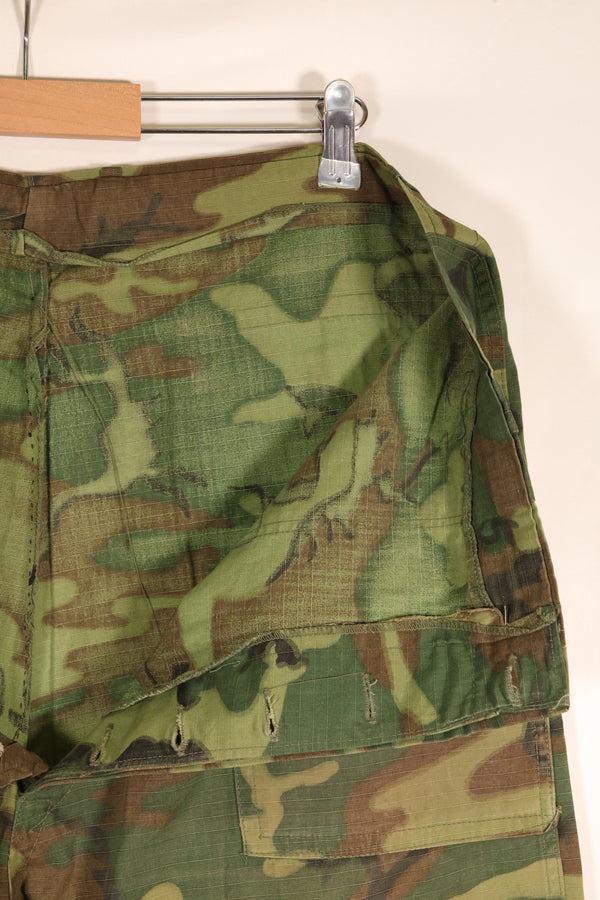 Late 1960s; Estimated size 36–38; ERDL Green Leaf Camo; OG-107 pant cut; utility pants; used