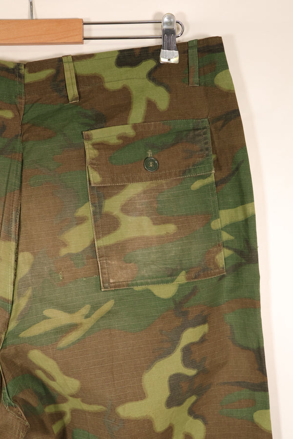 Late 1960s; Estimated size 36–38; ERDL Green Leaf Camo; OG-107 pant cut; utility pants; used