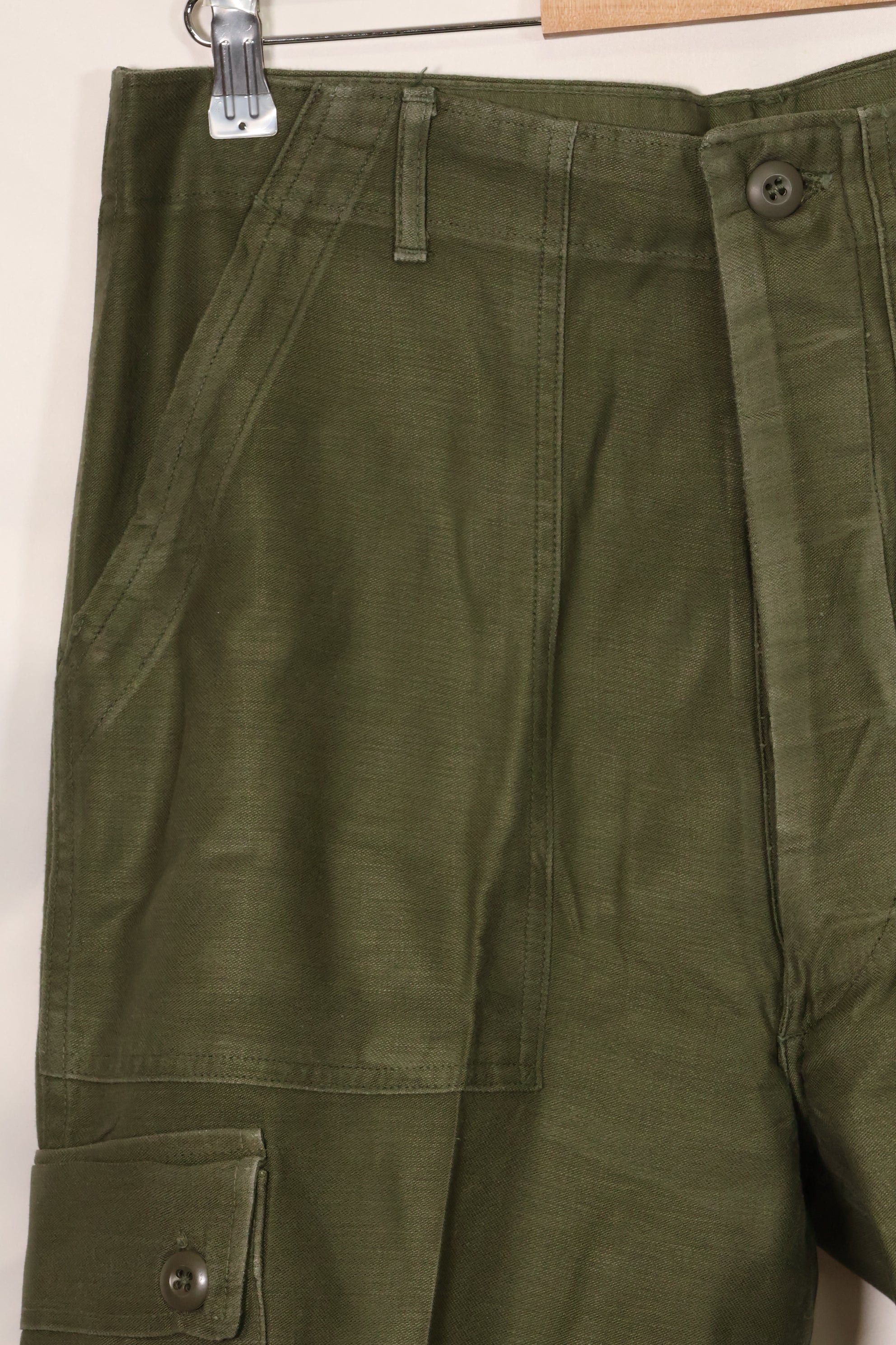 1960s lot OG-107 baker pants with modified cargo pockets, ex-special forces personnel, used F