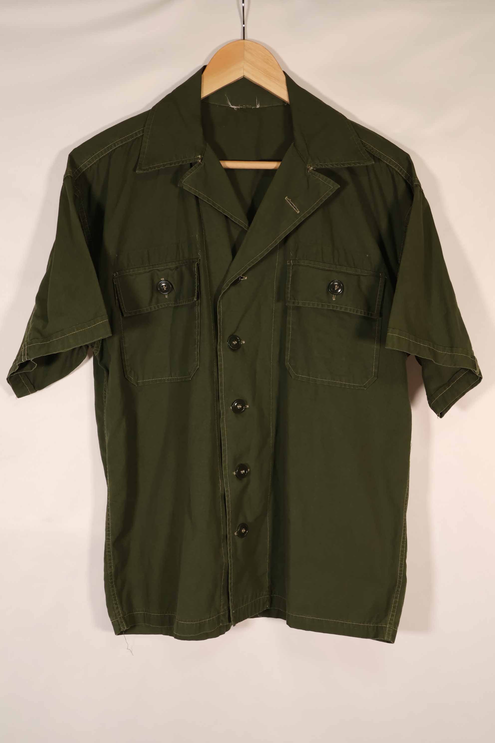 Real 1960s Poplin OG-107 shirt, short sleeves, custom, locally made, used.