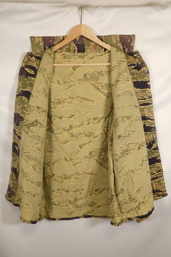 Real Late War Pattern US Size Tiger Stripe Shirt with Pocket Modification Used