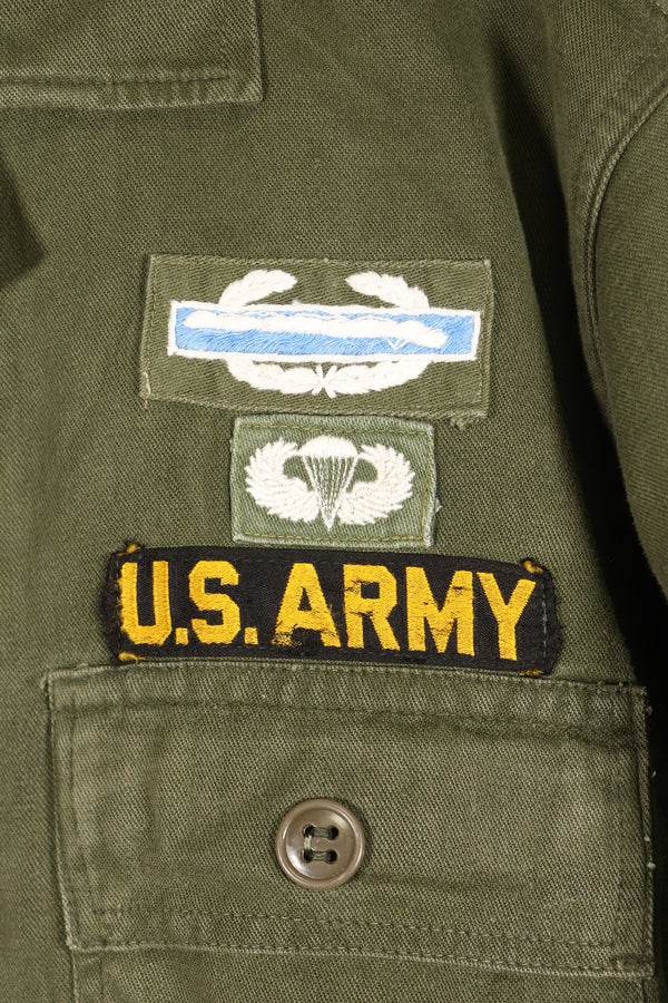 Early 1960s, 173rd Airborne Brigade, OG-107 Utility Shirt, Authentic Insignia, Used