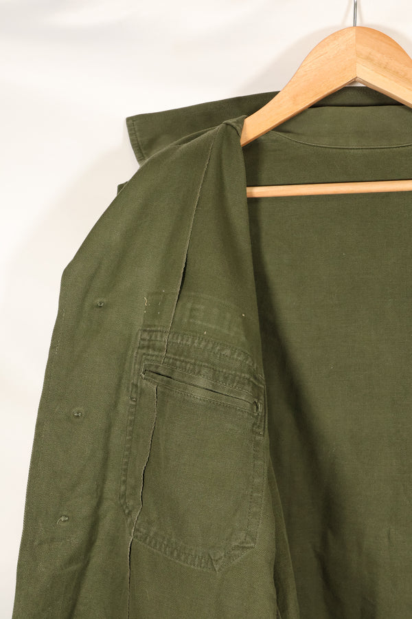 Early 1960s, 173rd Airborne Brigade, OG-107 Utility Shirt, Authentic Insignia, Used