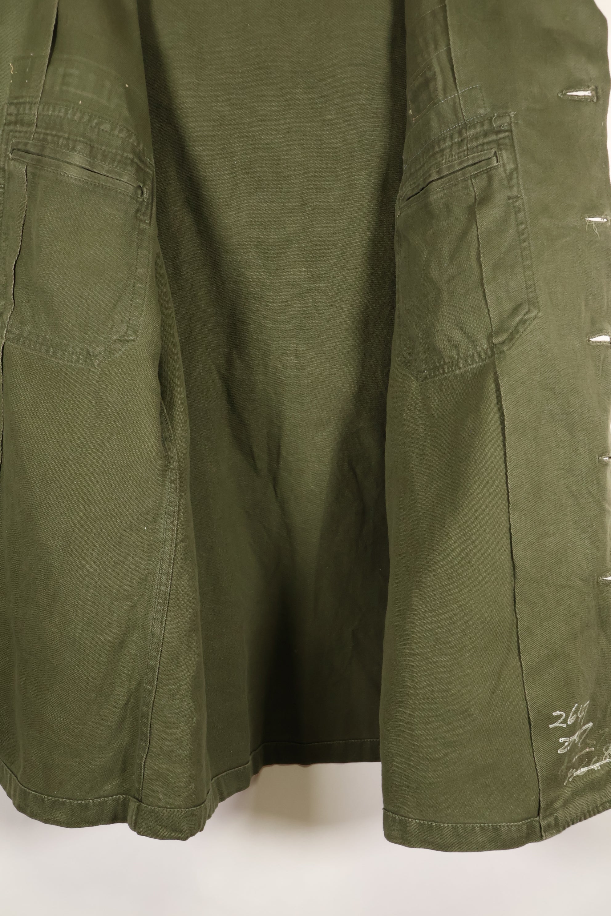 Early 1960s, 173rd Airborne Brigade, OG-107 Utility Shirt, Authentic Insignia, Used