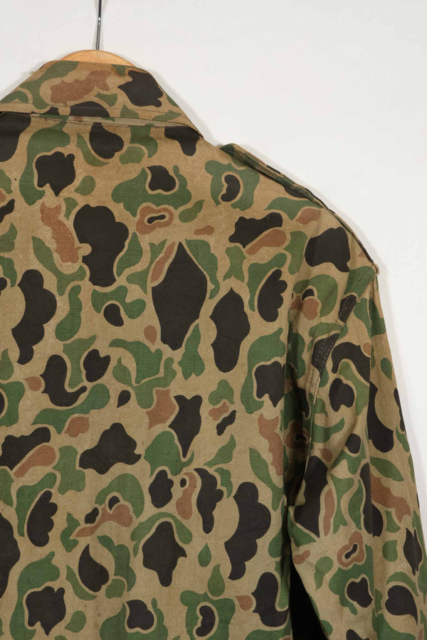 1980's Korean Army Frogskin Camouflage HBT Shirt Used D