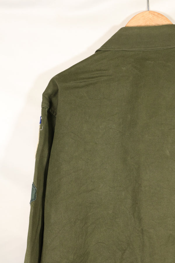 Early 1960s, 173rd Airborne Brigade, OG-107 Utility Shirt, Authentic Insignia, Used