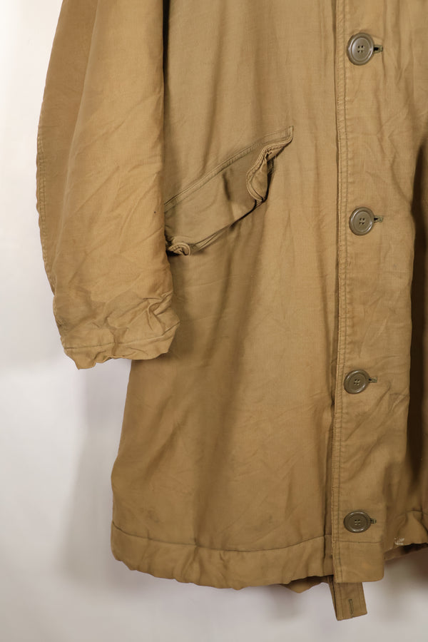 1940s, WWII, U.S. Navy, N-1 Deck Coat, Hooded Jacket, Faded, Stenciled, Used