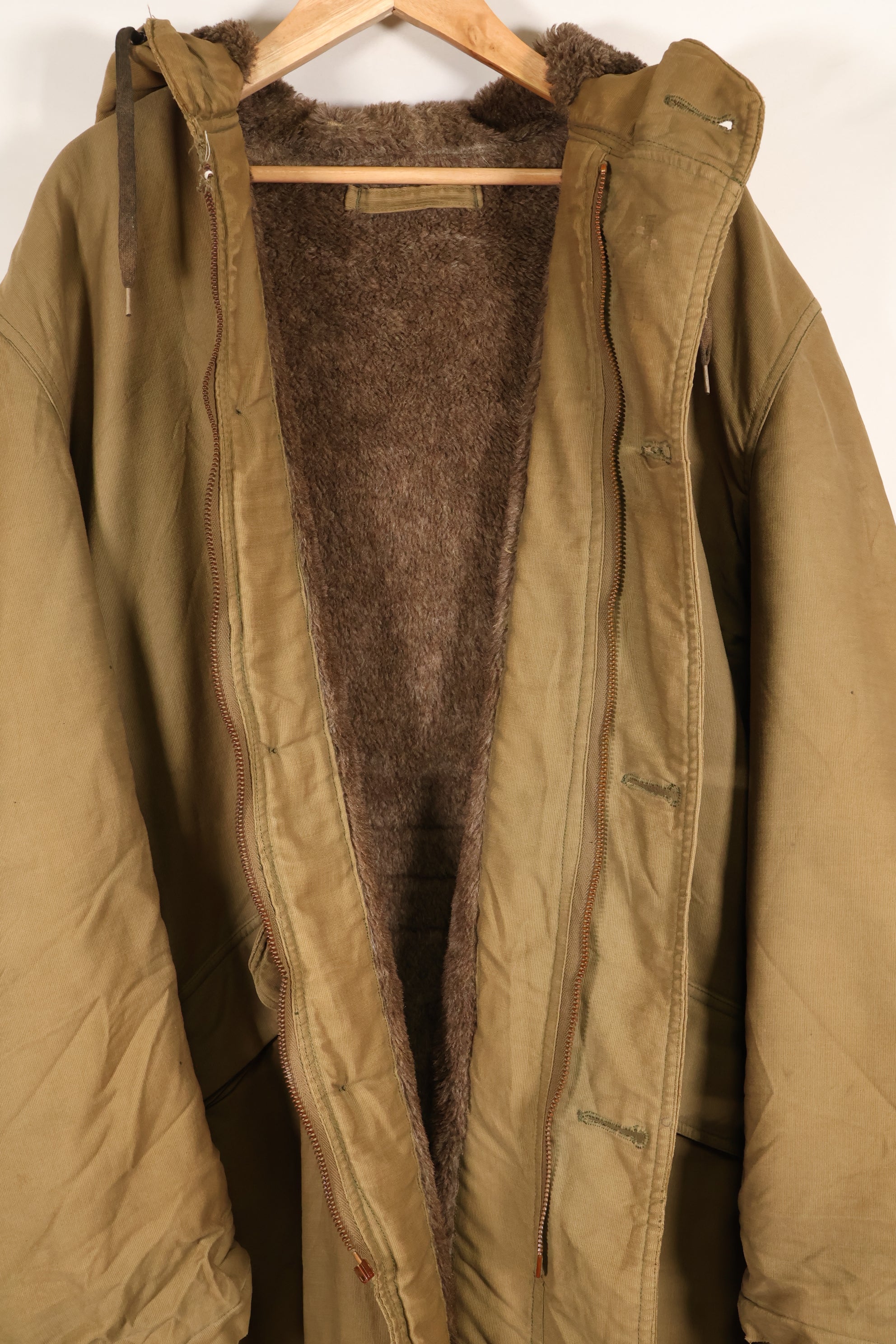 1940s, WWII, U.S. Navy, N-1 Deck Coat, Hooded Jacket, Faded, Stenciled, Used