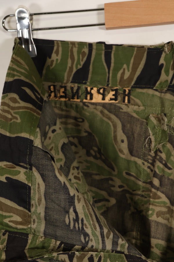 Actual Late War Pattern Presumed US-M Tiger Stripe Pants, almost unused, with name