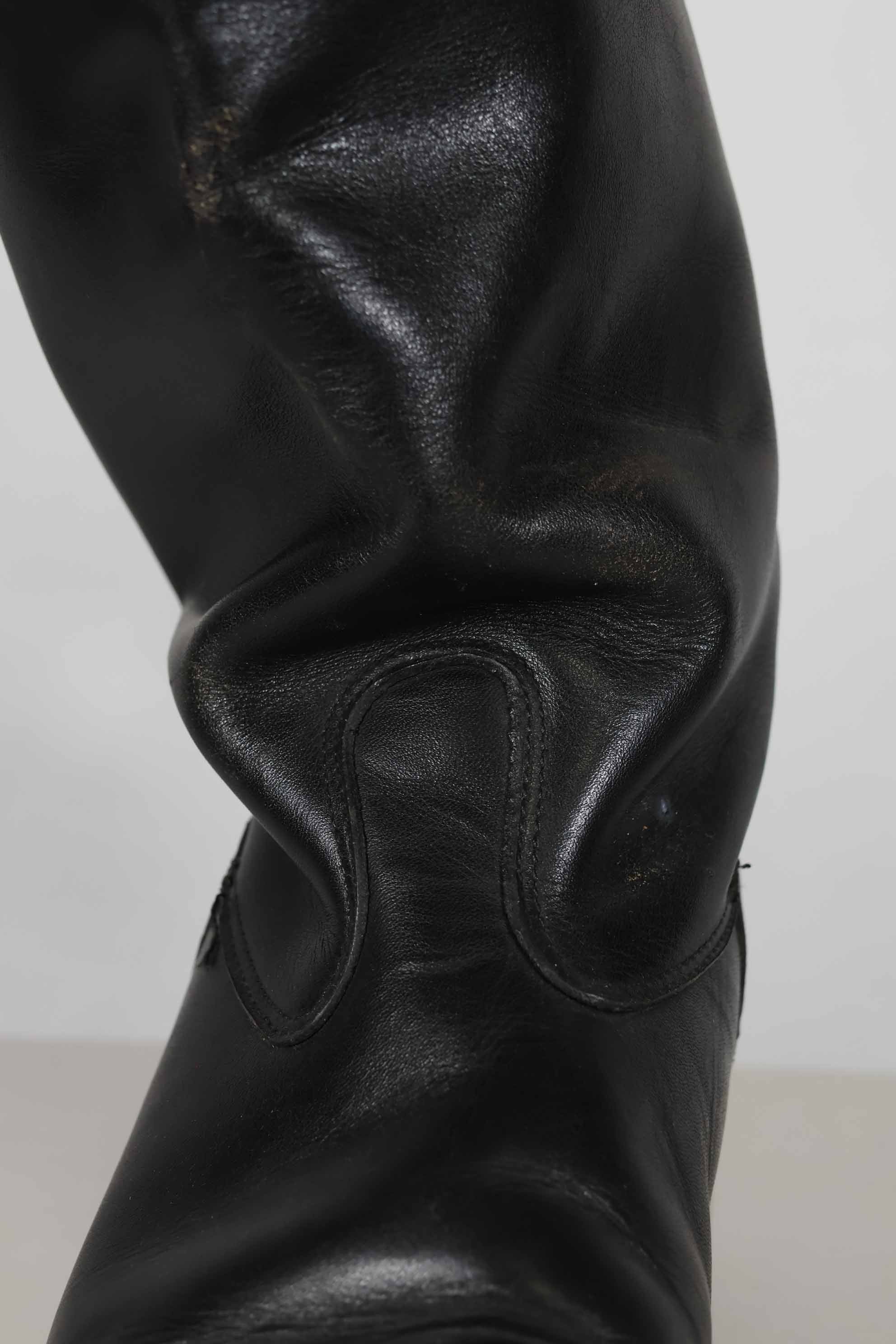 1960's West German Police Riding Boots, Scuffed, Used.