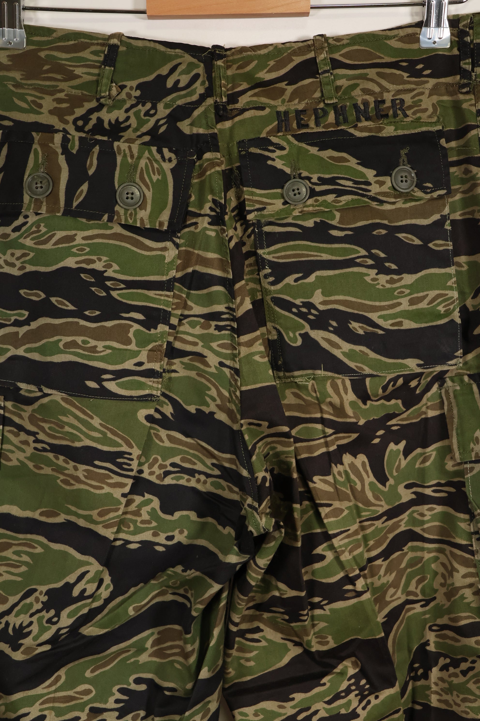 Actual Late War Pattern Presumed US-M Tiger Stripe Pants, almost unused, with name