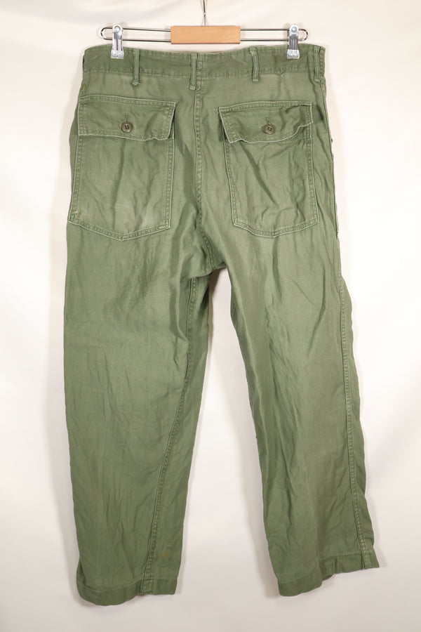Mid-1960s, 36x31, U.S. Army, OG-107 Utility Pants, Type I, Used