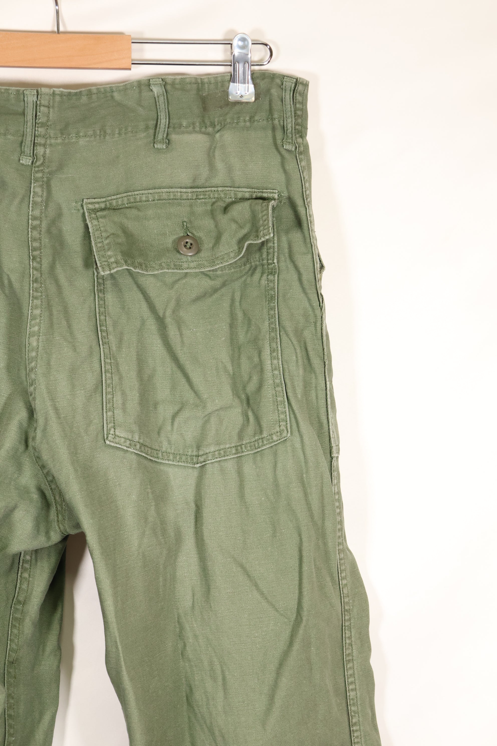 Mid-1960s, 36x31, U.S. Army, OG-107 Utility Pants, Type I, Used