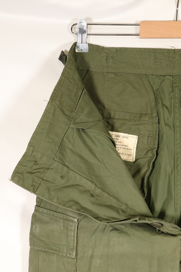 Estimated circa 1967 | S-L | 3rd Model Non-Ripstop Jungle Fatigue Pants | Faded | Used