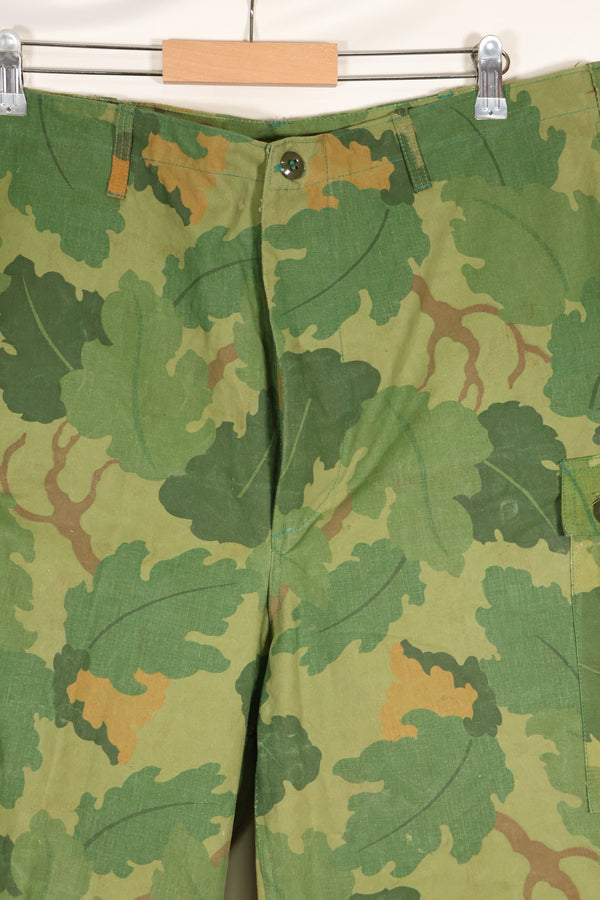Authentic Fabric: Mitchell Pattern Camouflage, 1st Model Jungle Fatigue Pants, Tent Fabric, Used