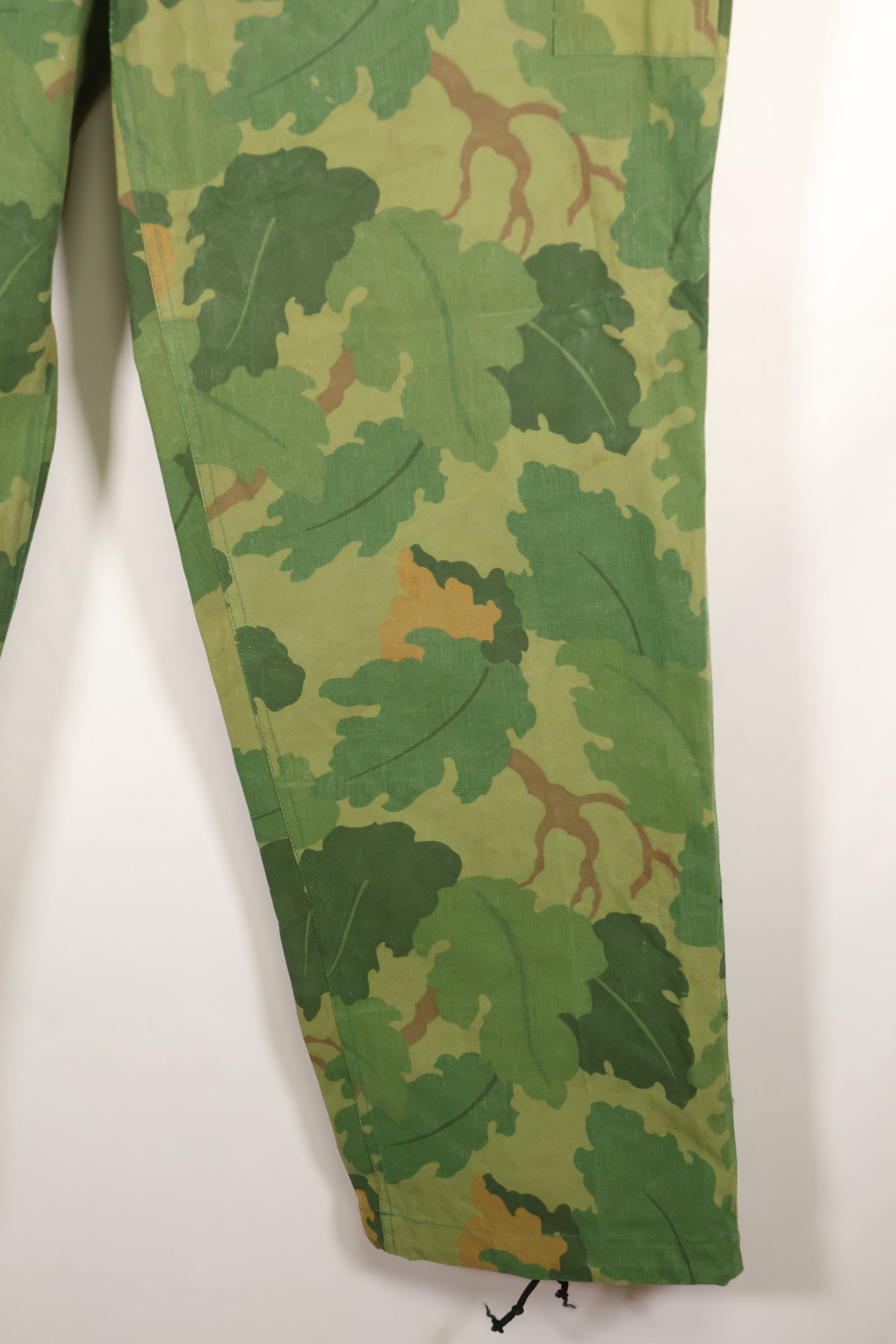 Authentic Fabric: Mitchell Pattern Camouflage, 1st Model Jungle Fatigue Pants, Tent Fabric, Used