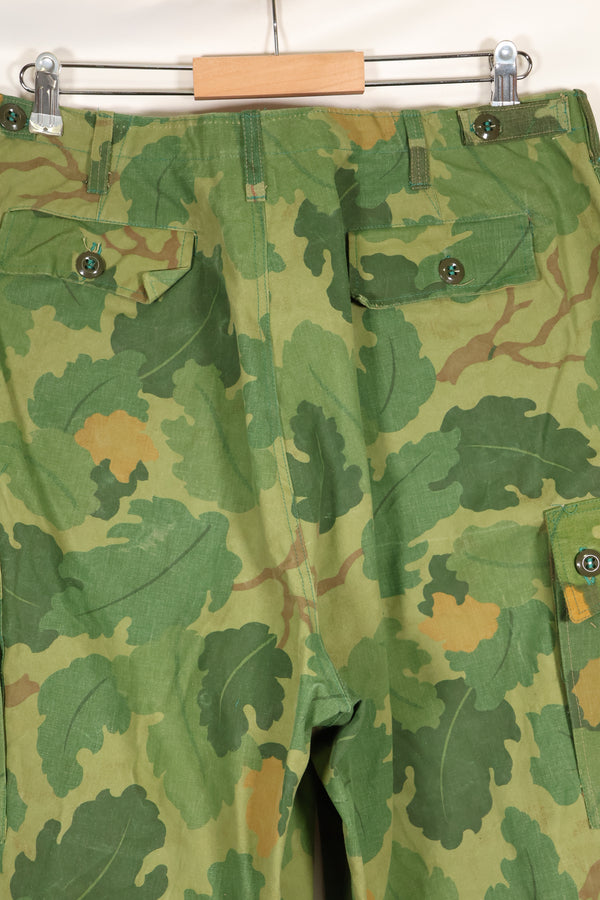 Authentic Fabric: Mitchell Pattern Camouflage, 1st Model Jungle Fatigue Pants, Tent Fabric, Used