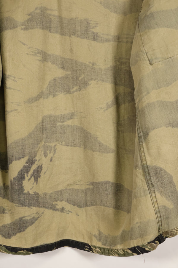 1960s A-M Okinawa Tiger Tiger Stripe Shirt Asian Cut in good used condition