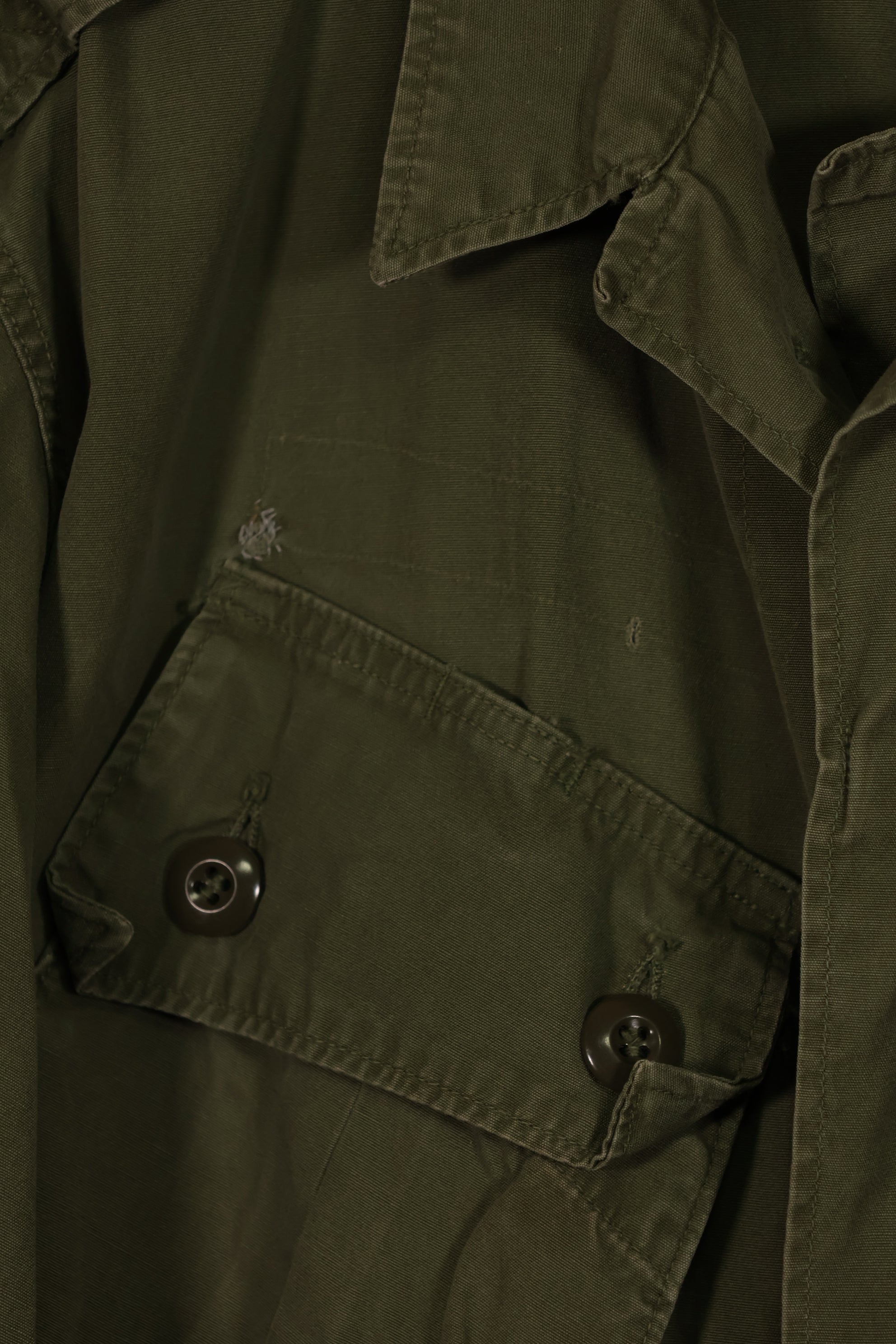 Real 1964 1st Model Jungle Fatigue Jacket, scratches, holes, poor condition.