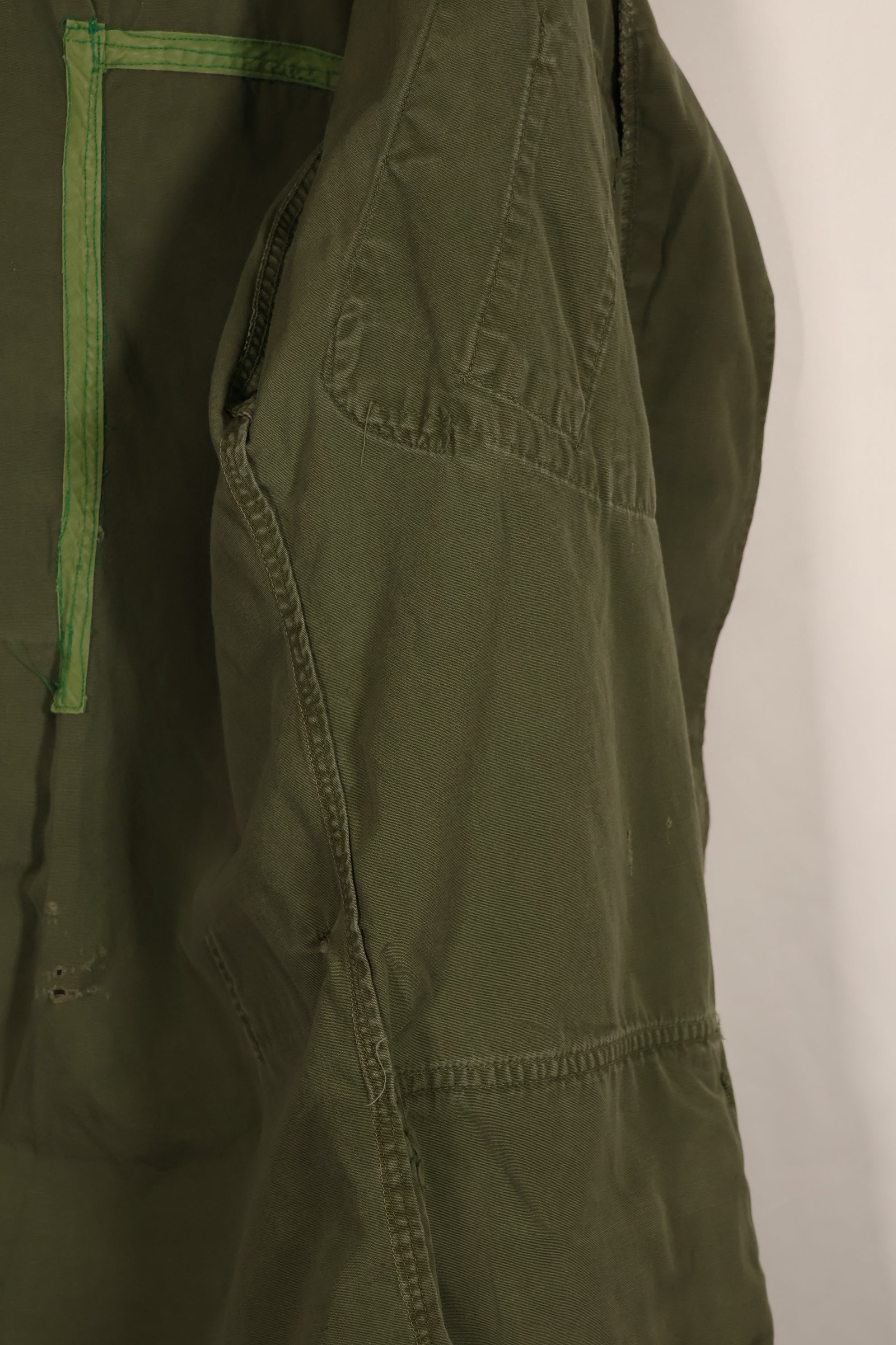 Real 1964 1st Model Jungle Fatigue Jacket, scratches, holes, poor condition.