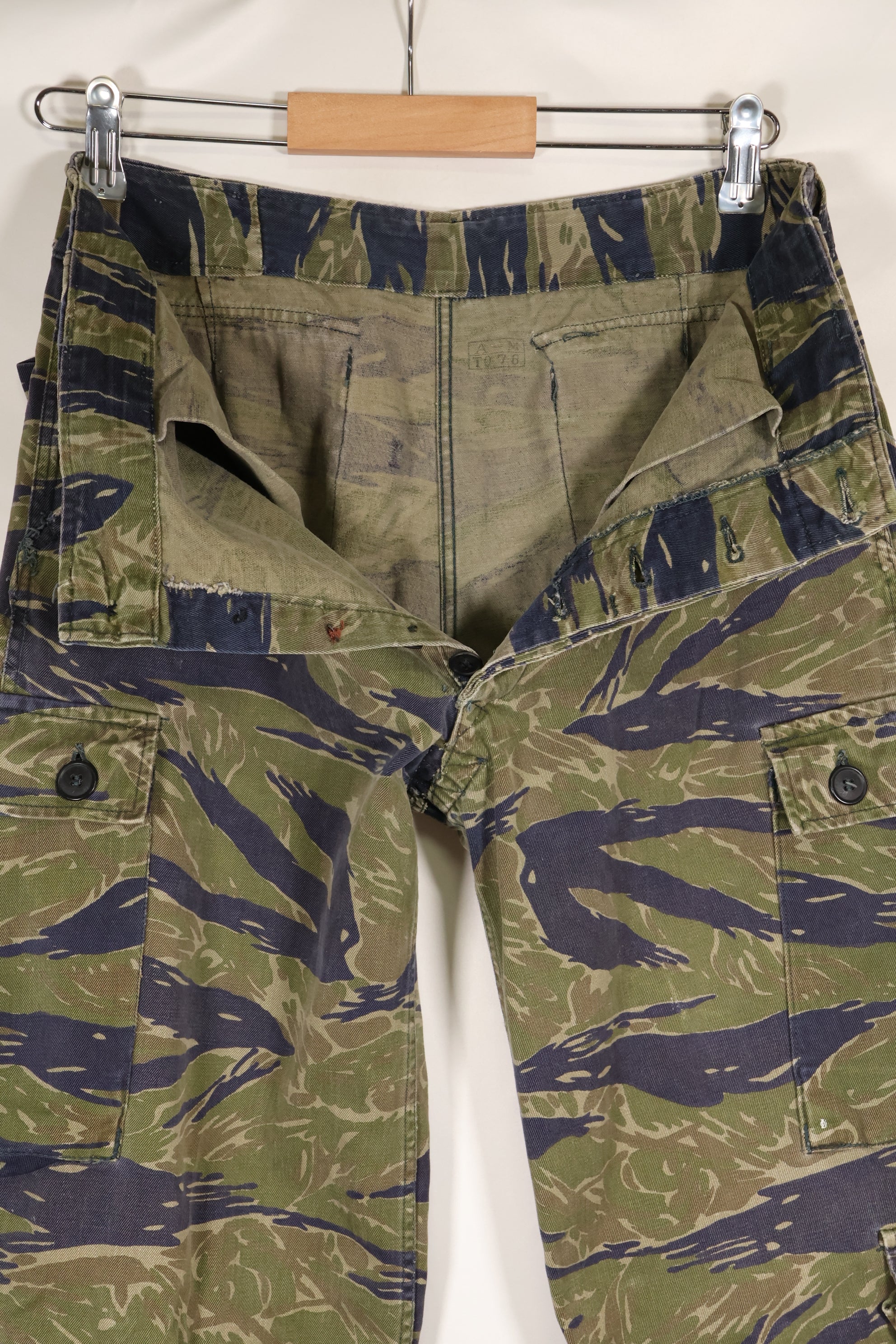 Circa 1970, Made in Okinawa, TO78, Silver Tiger Pattern, Tiger Stripe Pants, Used