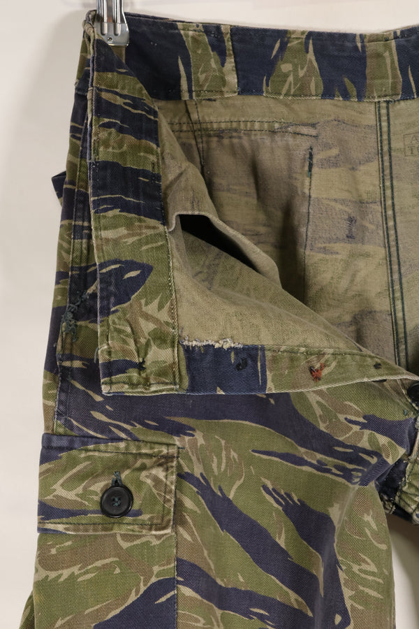 Circa 1970, Made in Okinawa, TO78, Silver Tiger Pattern, Tiger Stripe Pants, Used